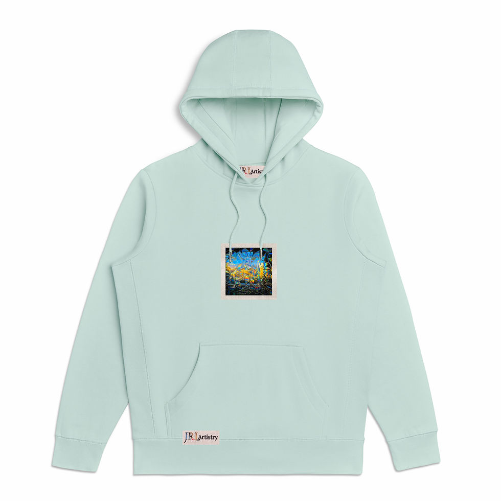 Thumbnail: Seafoam Mint  Abstract Inspired Organic Heavyweight Hoodie