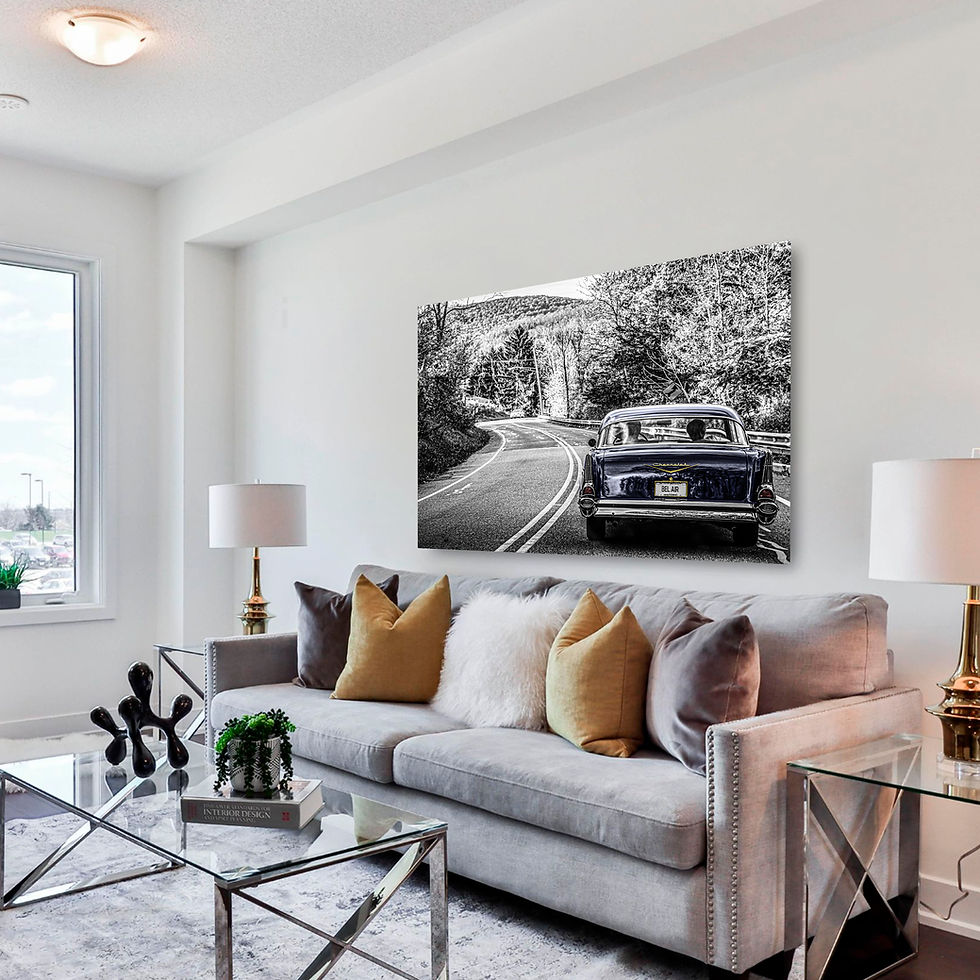 Thumbnail: Living Room HD Metal Fine Art of '57 Bel Air | Classic Car Inspired Art