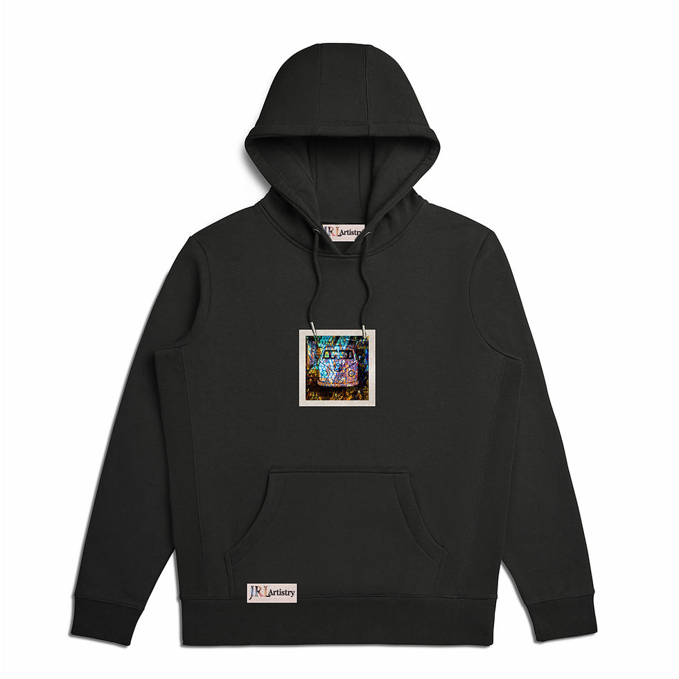 Thumbnail: Black Abstract Inspired Organic Hoodie