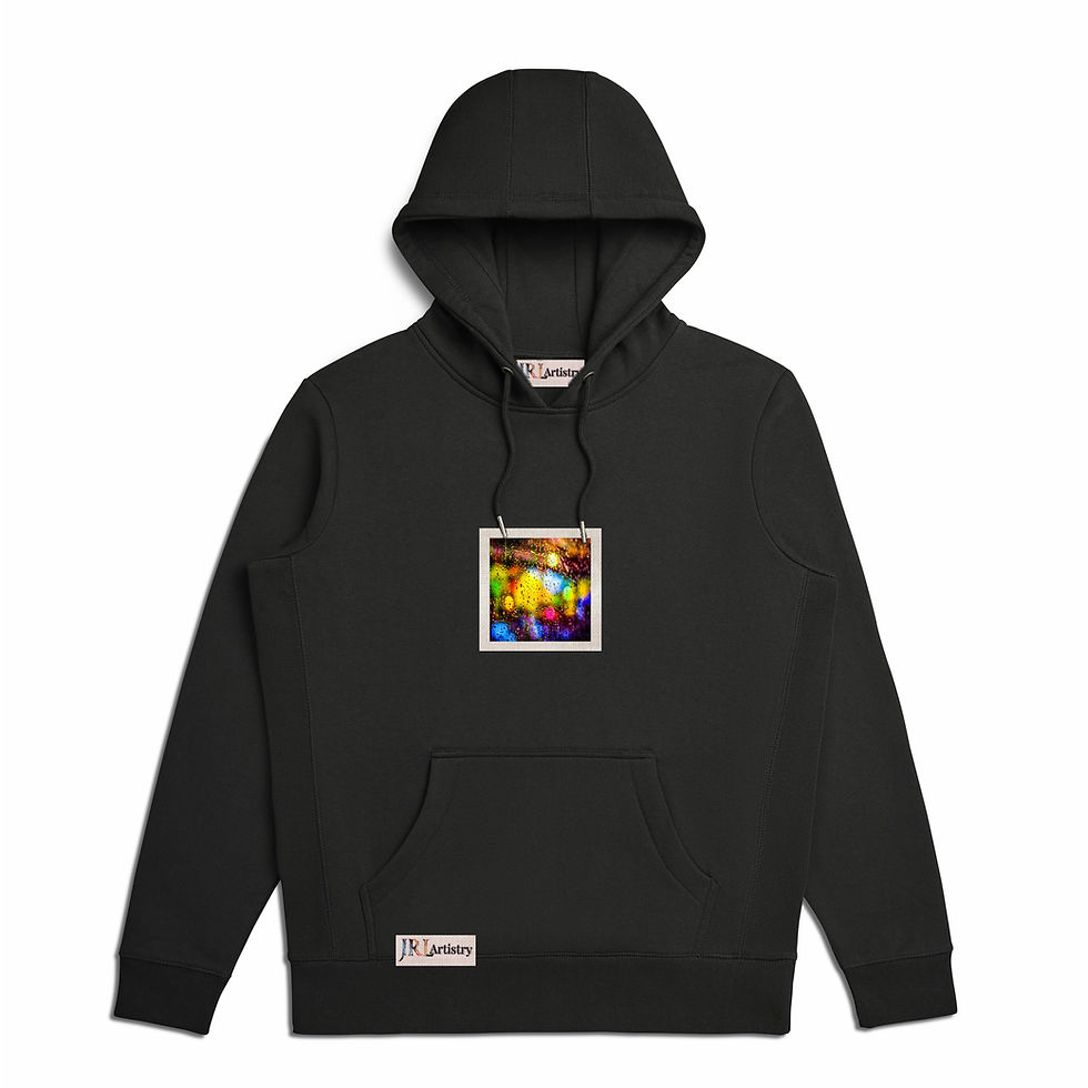 Thumbnail: Black Abstract Inspired Organic Heavyweight Hoodie