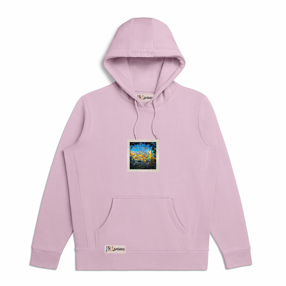 Thumbnail: Lavender Abstract Inspired Organic Heavyweight Hoodie