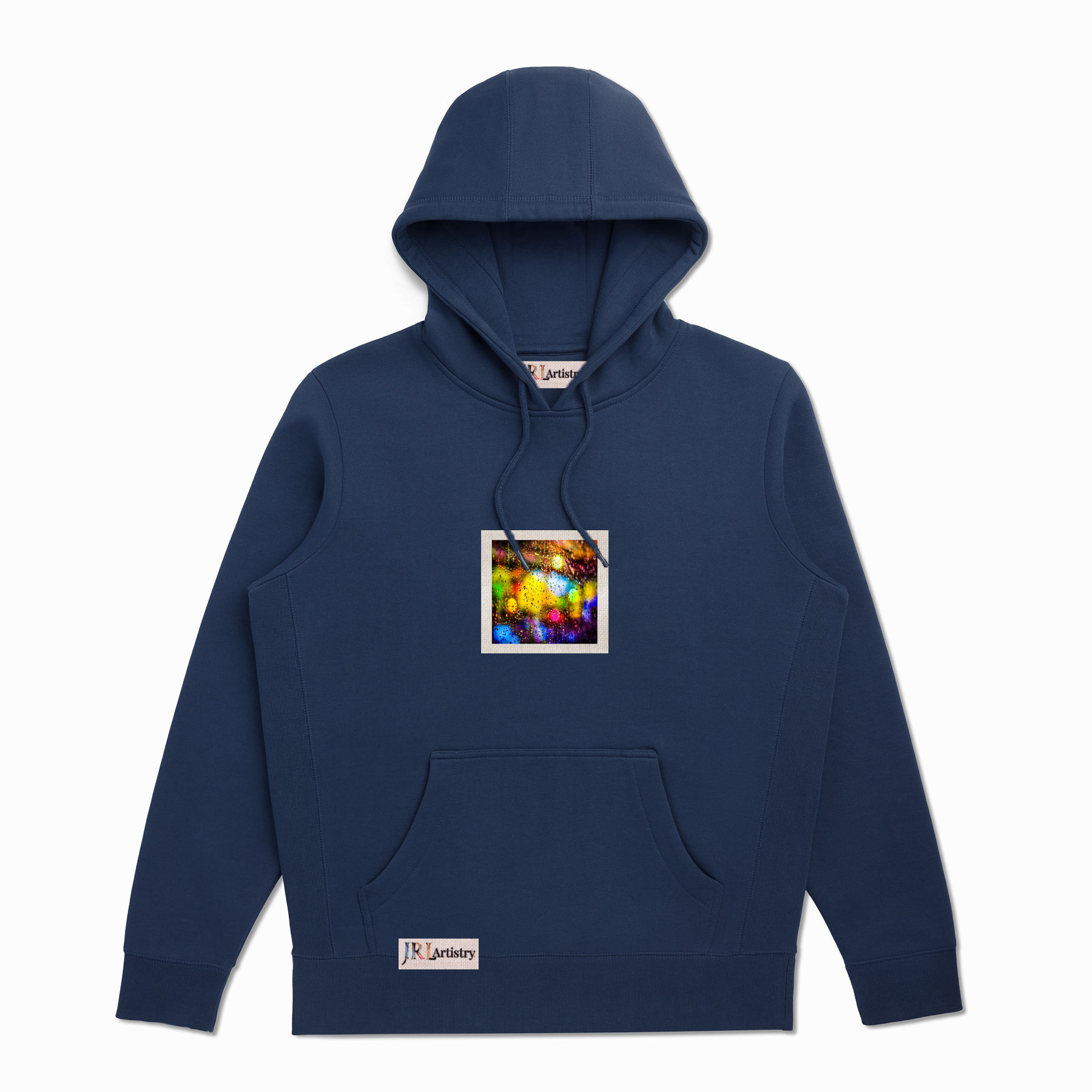 Navy Blue Abstract Inspired Organic Heavyweight Hoodie
