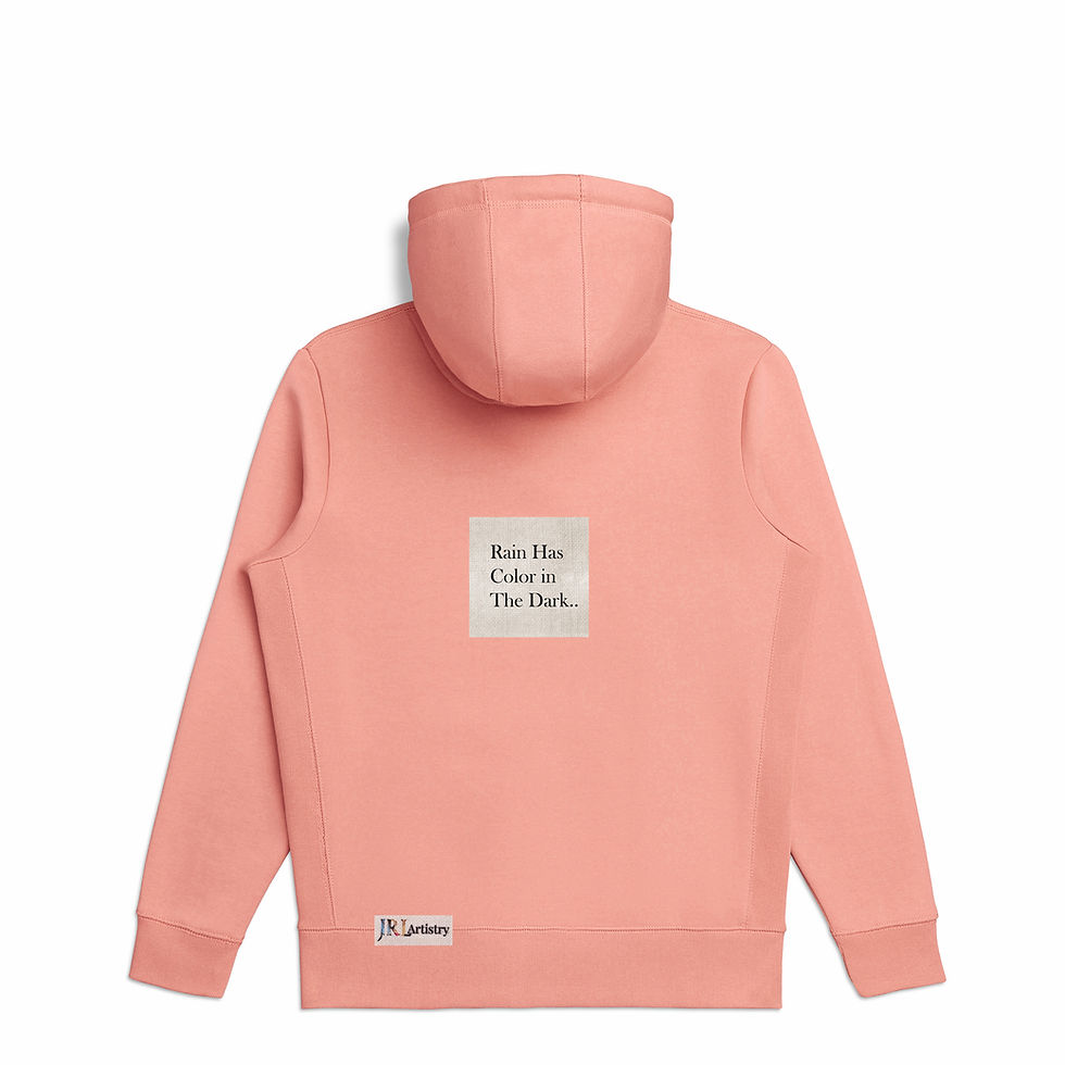 Thumbnail: Salmon Pink Abstract Inspired Organic Heavyweight Hoodie