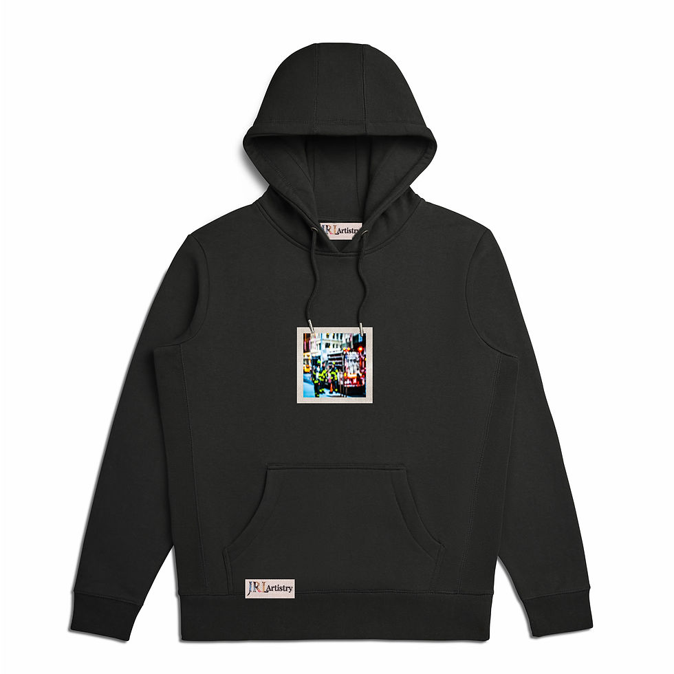 Thumbnail: Black Firemen Inspired Organic Heavyweight Hoodie