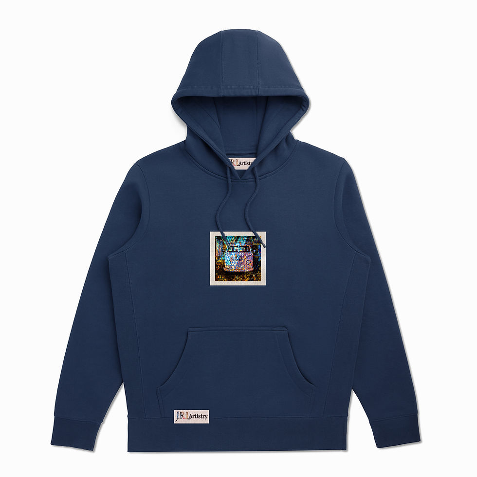Thumbnail: Navy Blue Abstract Inspired Organic Hoodie