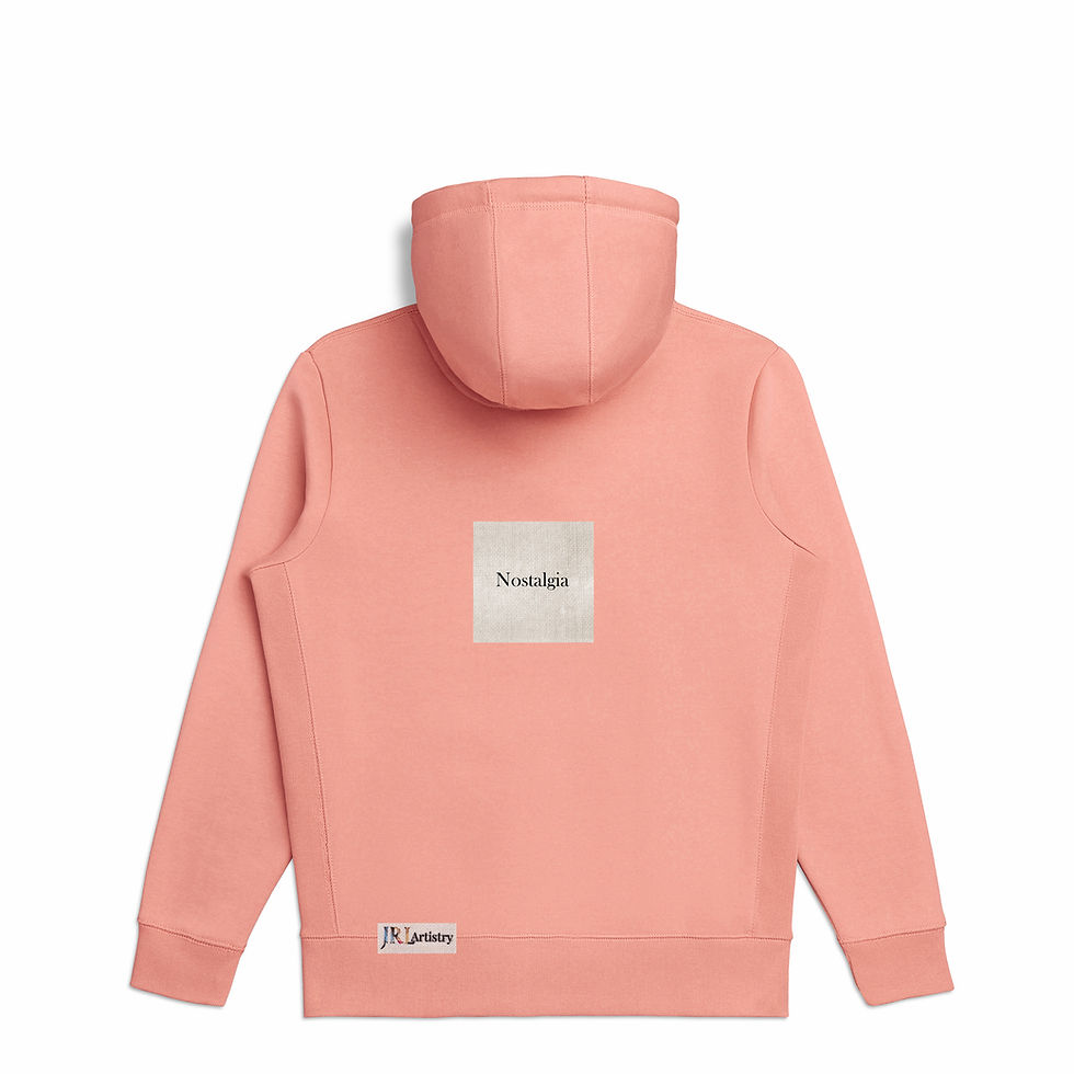 Thumbnail: Salmon Pink Abstract Inspired Organic Heavyweight Hoodie