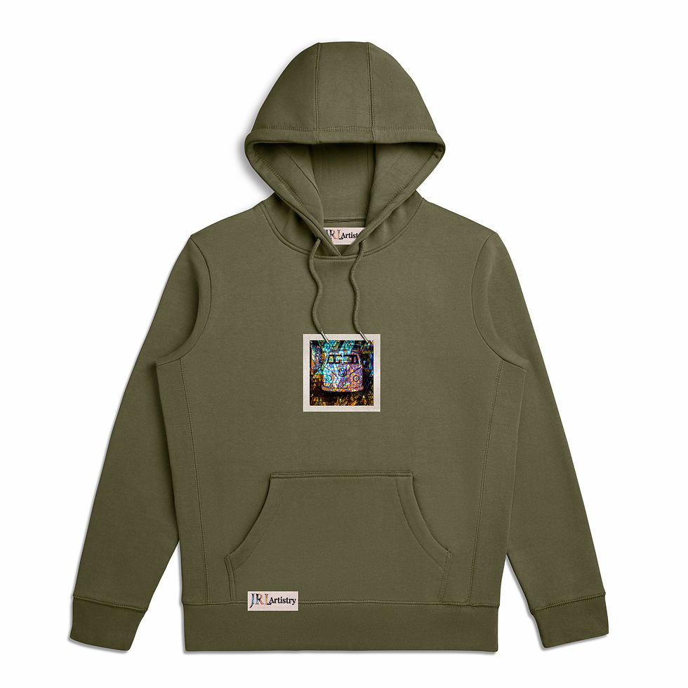 Thumbnail: Olive Abstract Inspired Organic Hoodie