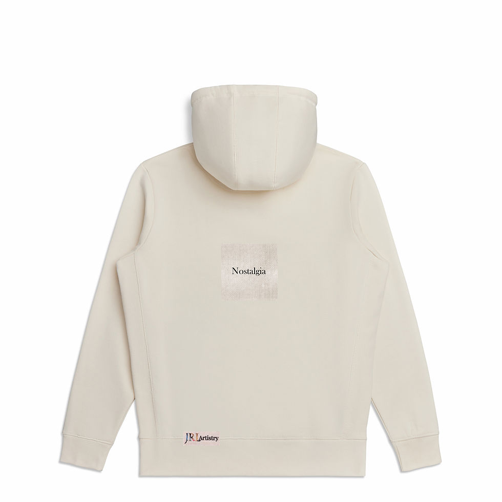 Thumbnail: Natural Cream Abstract Inspired Organic Heavyweight Hoodie
