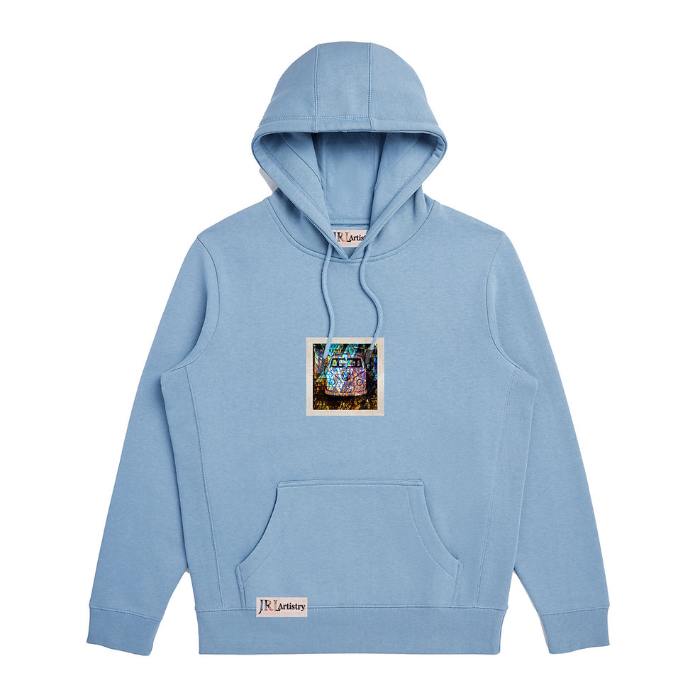 Thumbnail: Sky Blue Abstract Inspired Organic Heavyweight Hoodie
