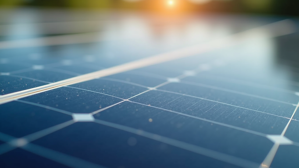 Close-up view of solar panel surface showing photovoltaic cells