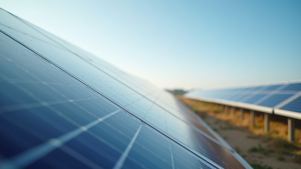 High angle view of solar panels with clear sky background