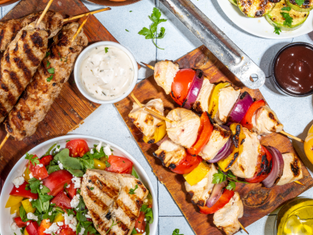 Turmeric Chicken Skewers with Green Slaw