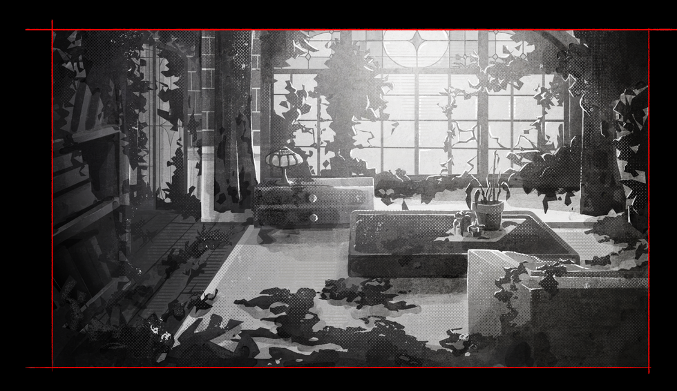 Roan's Room Black and White