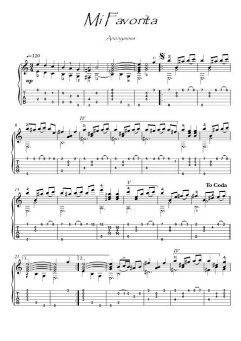 Mi Favorita classical guitar solo