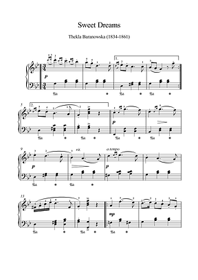 Sweet Dreams Piano Solo Sheet Music Pdf Mp3 Baranowska
