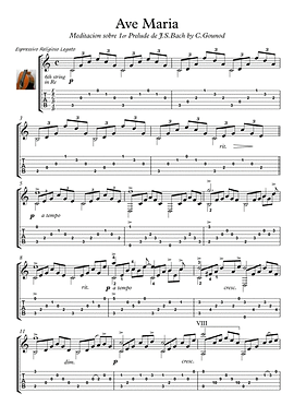 Ave Maria guitar play along