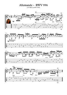 Allemande BWV 996 Suite in E minor