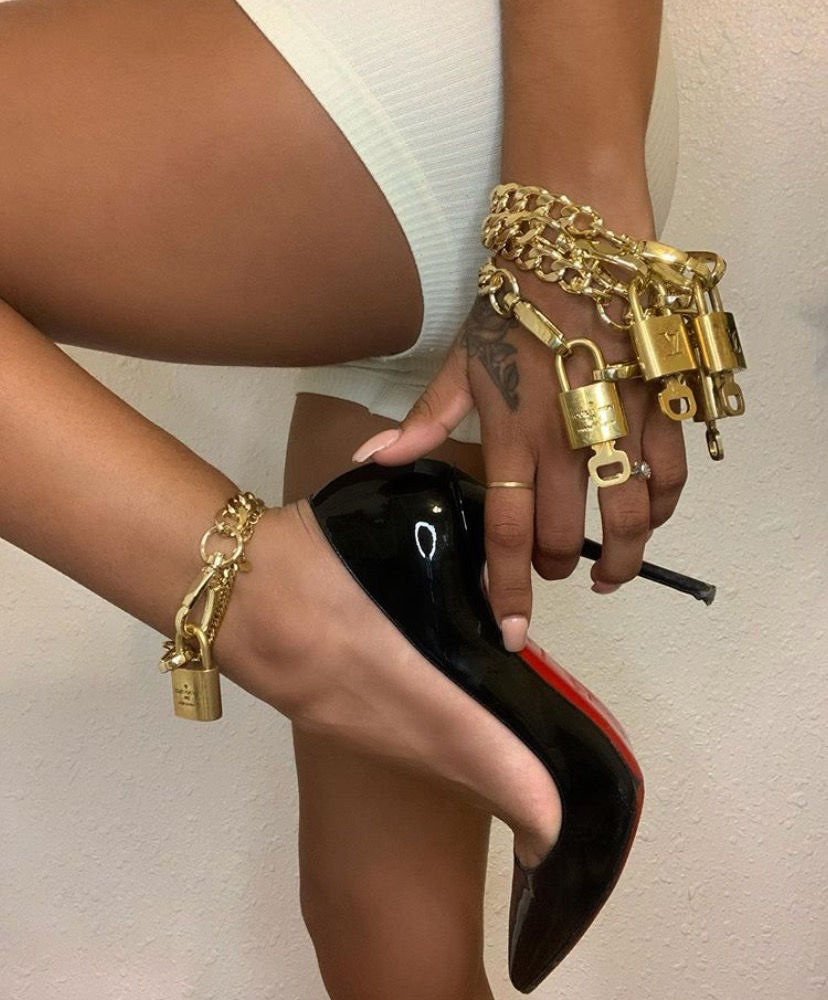 Thumbnail: LV Re-Worked Lock Chain Bracelet/Anklet