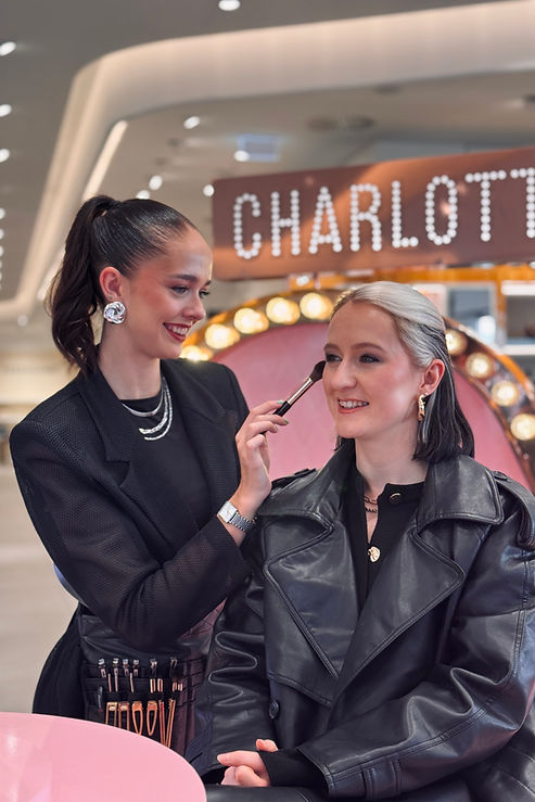 Makeup Artist Kirsty Pavier with Customer