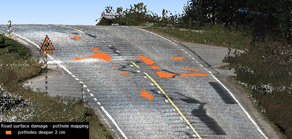 Mobile LiDAR Based Roadway Damage Detection (Performed by Terrasolid Inc.)