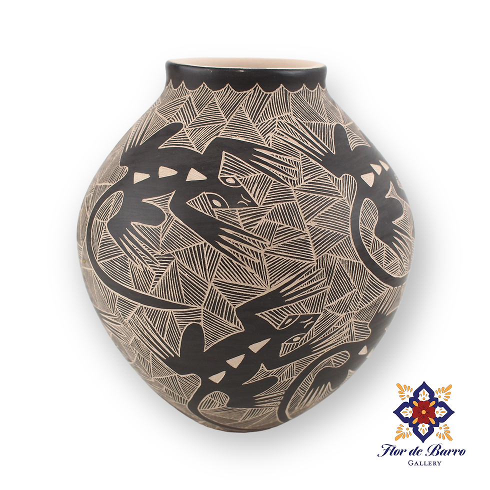 Thumbnail: Aracely Ledezma | Black Sgraffito Animals | Mata Ortiz Pottery