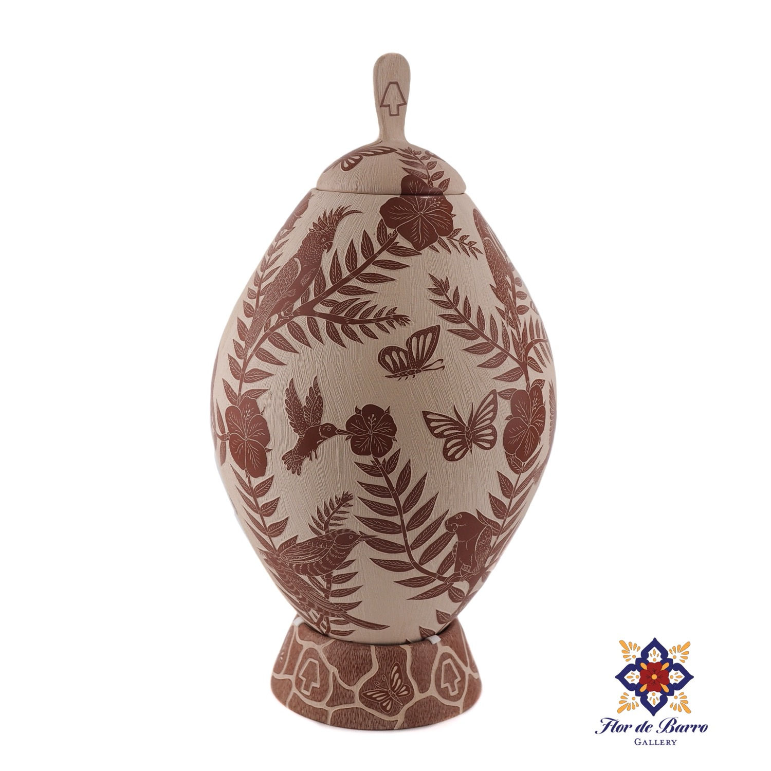 Guadalupe  Rodriguez: Sgraffito Birds and Flowers