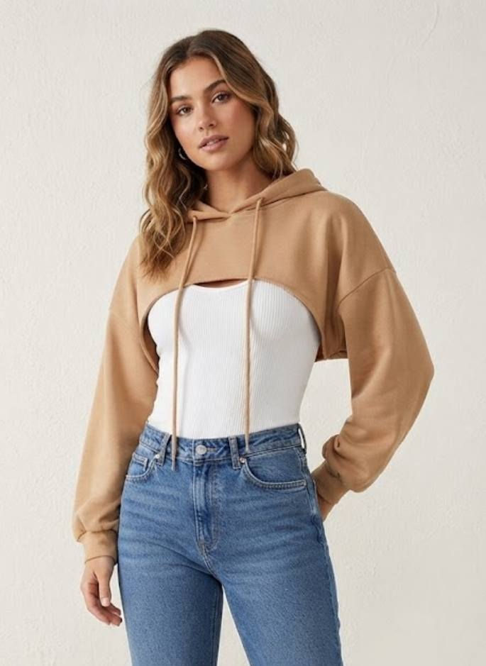 Sweat ultra crop a capuche T-40/42