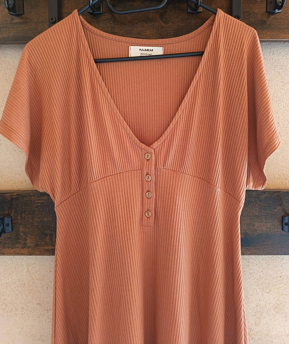Miniature : Robe d'été Terracotta légère en maille côtelée Neuve T-S 