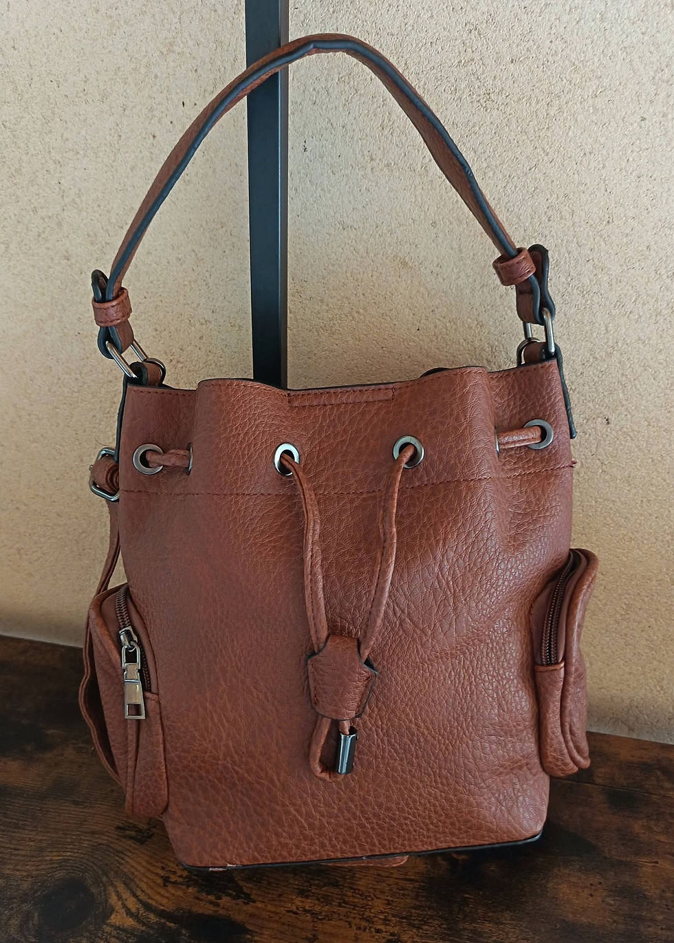 Miniature : Sac a main seau Marron Camel Neuf 