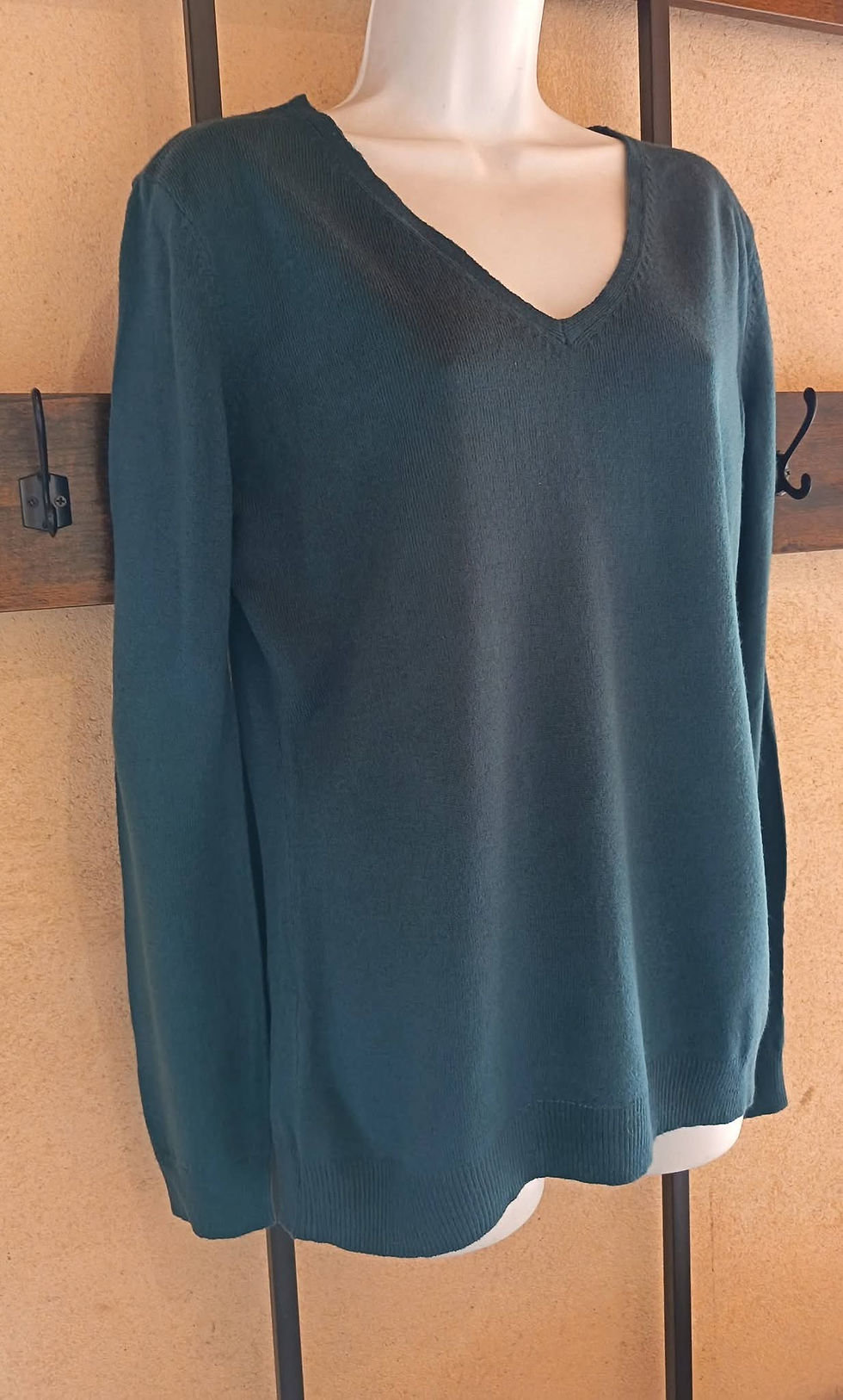 Miniature : Pull col V bleu canard T-L 