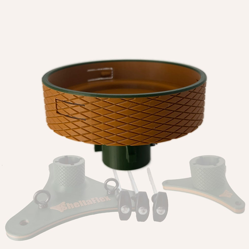 GasLock Duo fixiert Gaskartuschen sicher auf SheltaFlex Base und auf der SheltaFlex TableBase