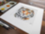 Thumbnail: The Tiger Illustration - Mounted Giclée Print