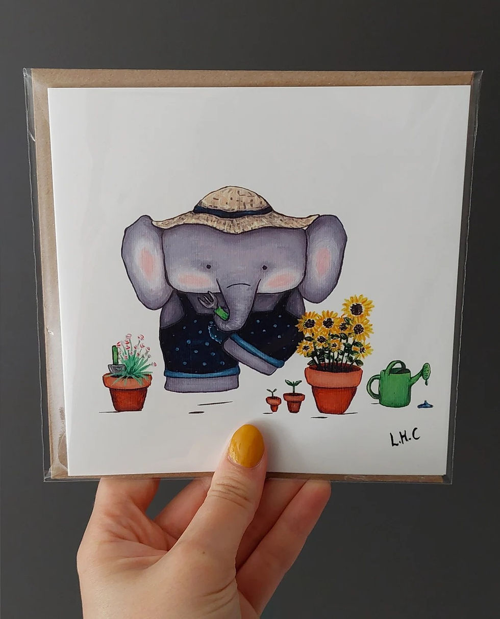 Thumbnail: Noel the Elephant Greeting Cards, Individual or Mix and Match