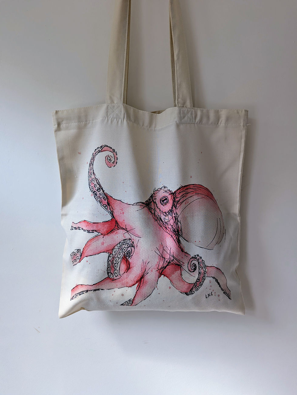 Thumbnail: Pink Octopus Illustrated Tote Bag