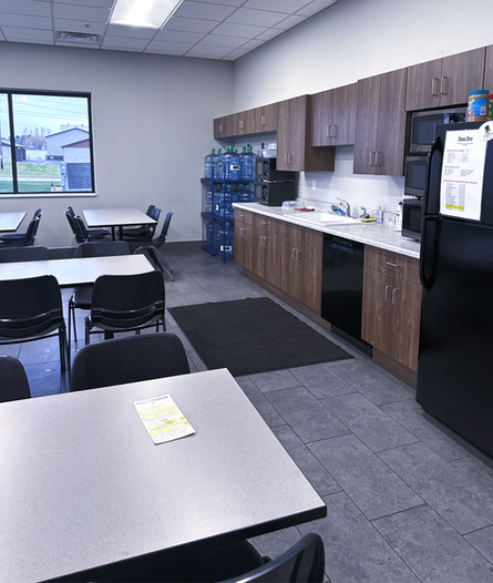 Thorough cleaning of staff kitchenettes and break tables to maintain a comfortable, healthy workspace.