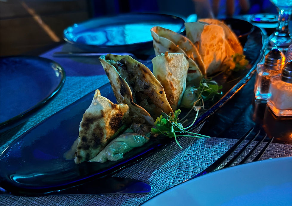 Lobster quesadilla with creamy guacamole sauce at Wreck Bar. Still thinking about it, honestly.