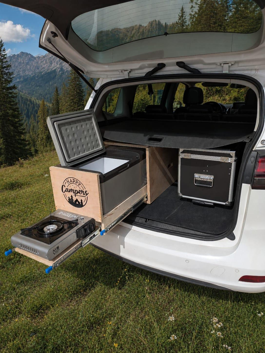 Caja cajón extraíble compacta para frigorífico de camper y autocaravana 18mm