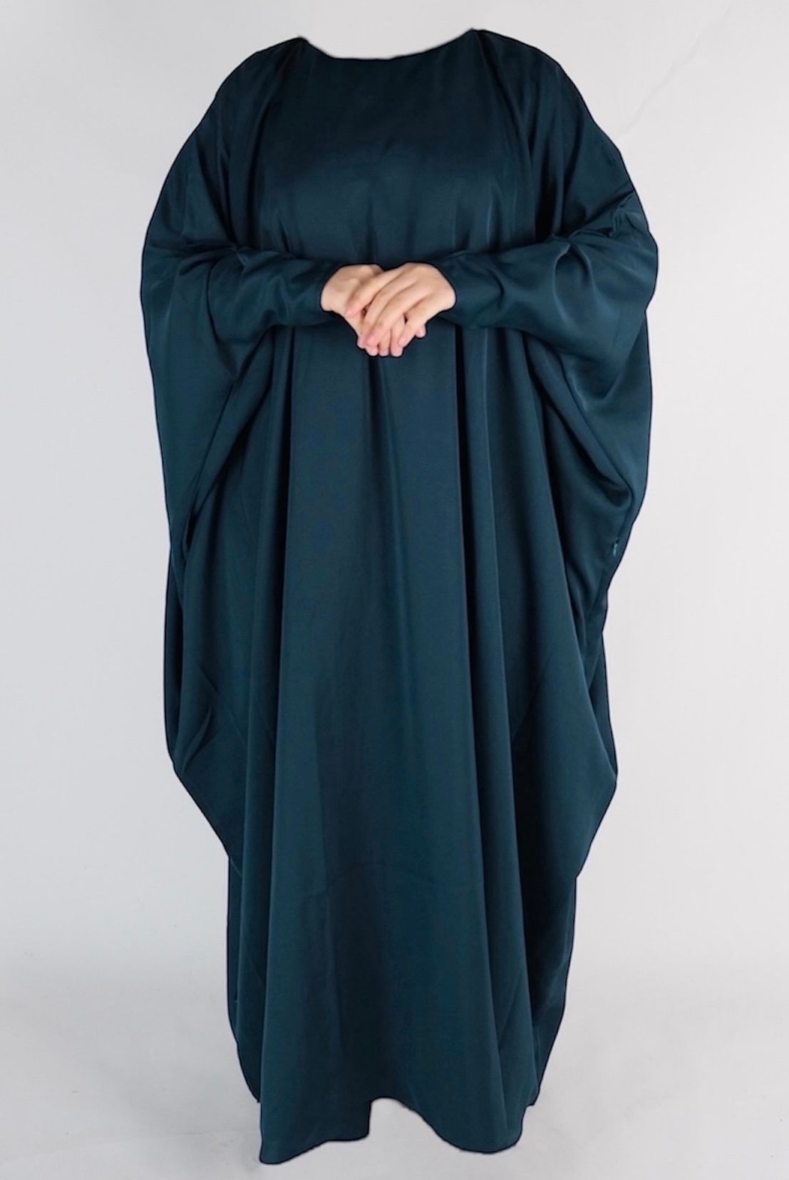 Teal Luxury Bisht Abaya with pockets