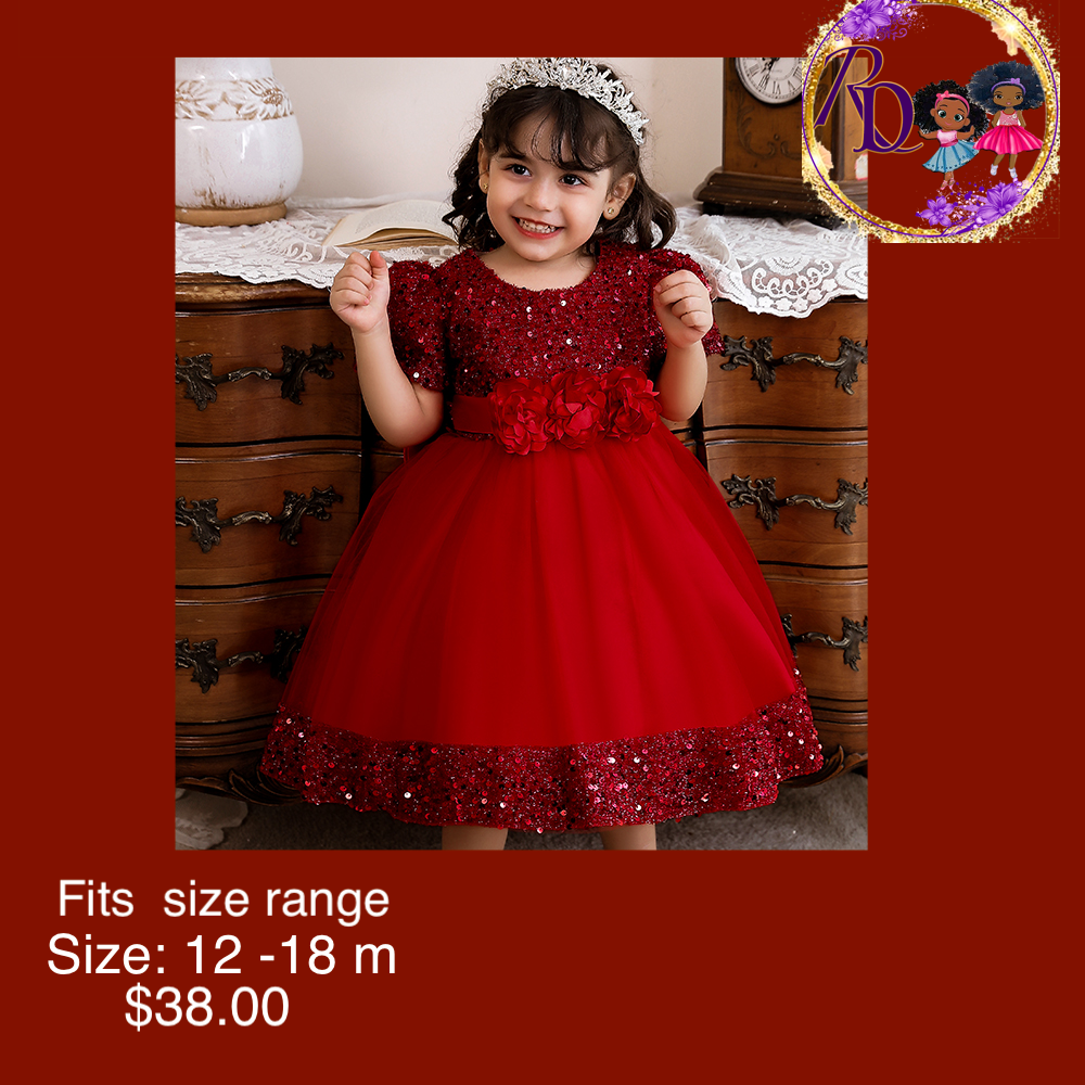 Sequin Red lace sparkle dress