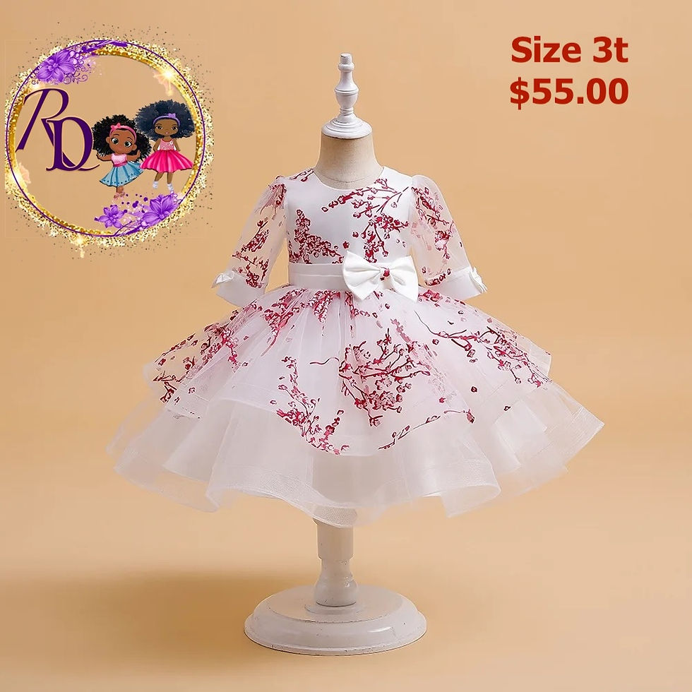 White Red Lotus Christmas dress