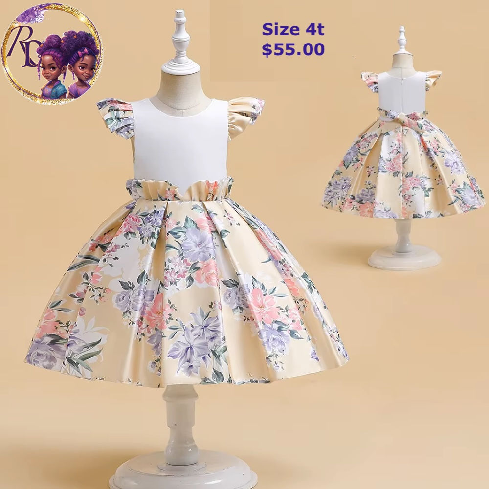 Summer Yellow Floral Dress