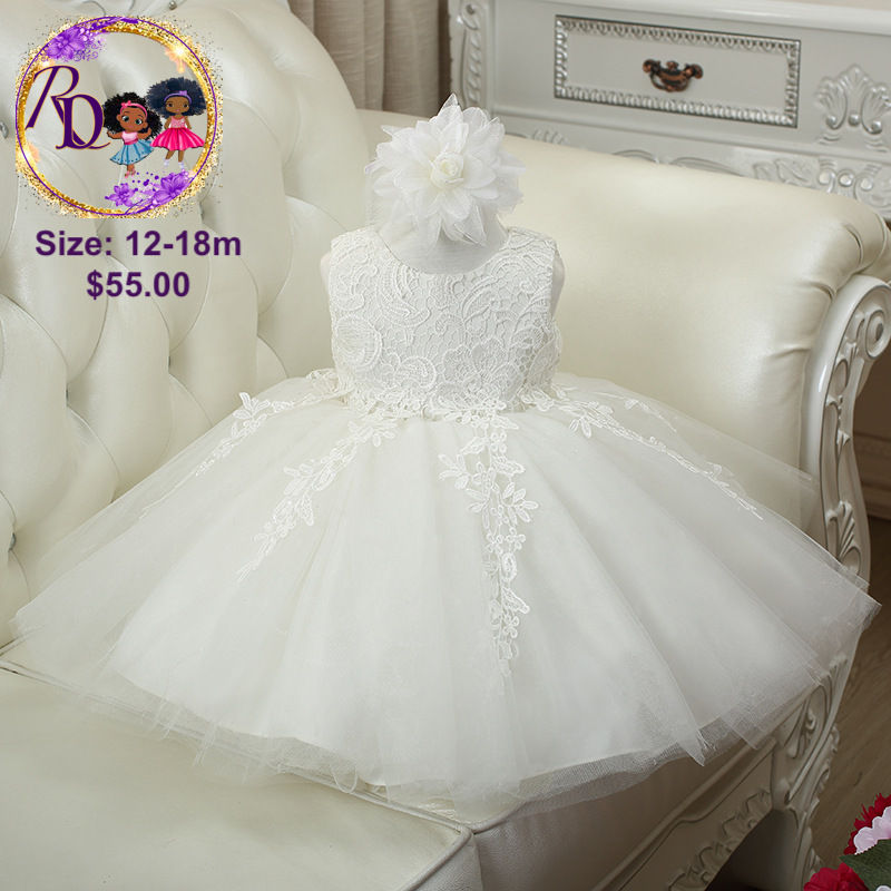 White lace embroidered design dress