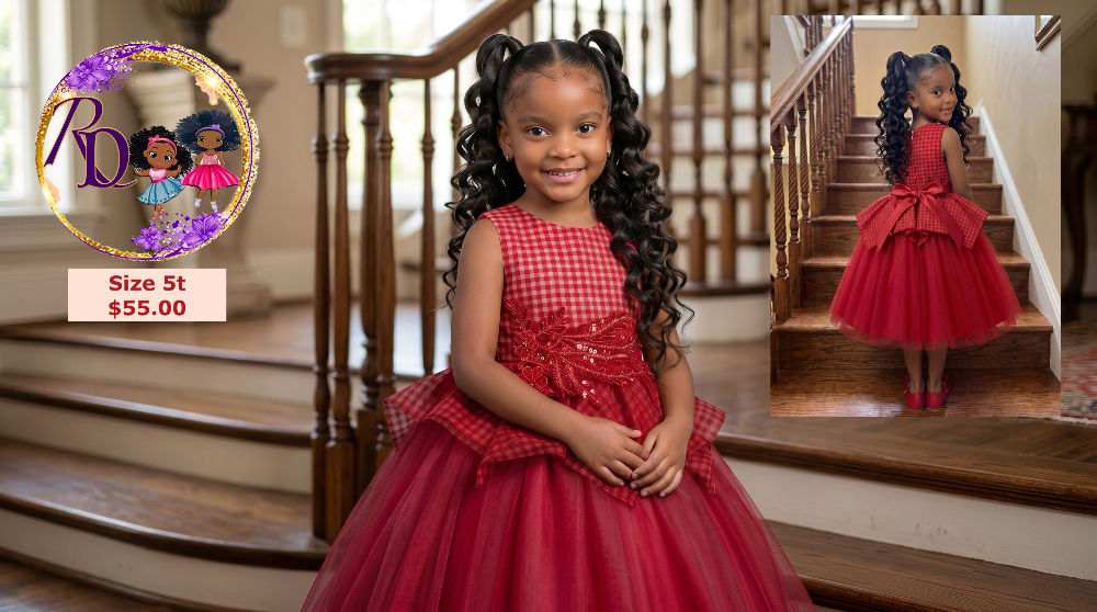 Red plaid top tutu Dress