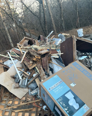 Pile of construction debris before removal in Cumming GA