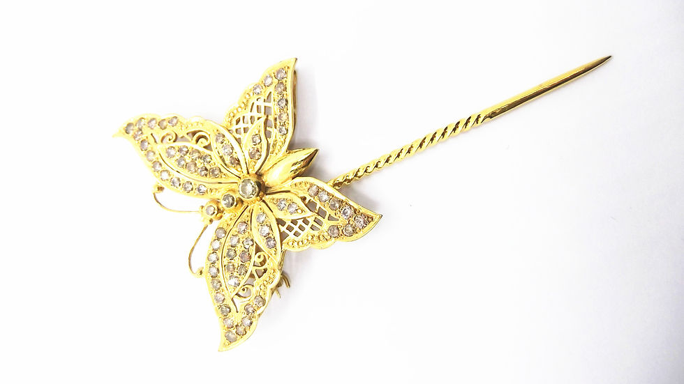 Thumbnail: 14K GOLD DIA BROOCH 1/25P 68/544P