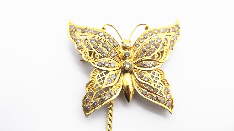 Thumbnail: 14K GOLD DIA BROOCH 1/25P 68/544P