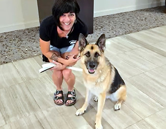 Constance Dwyer with CGC recipient Matilda GSD.