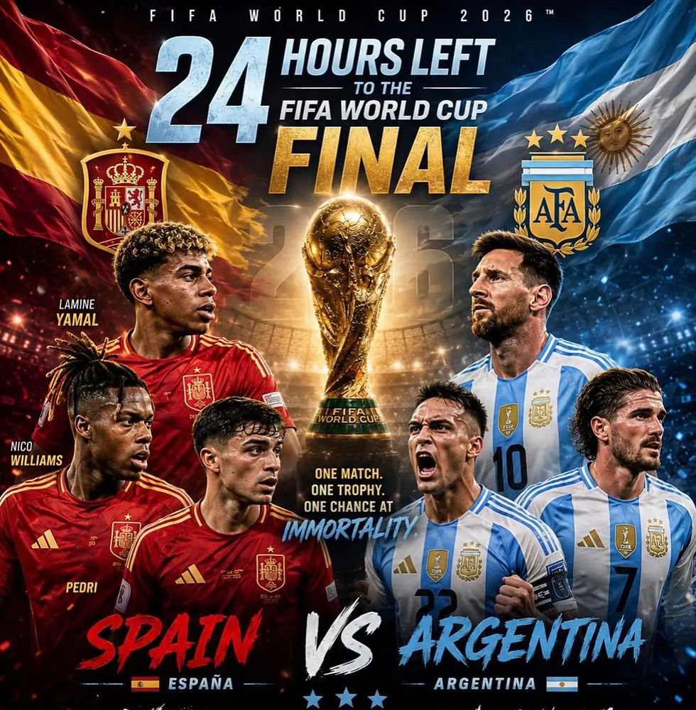 WORLD CUP FINAL 3pm @ Amada's Kitchen Tomorrow Spain vs. Argentina