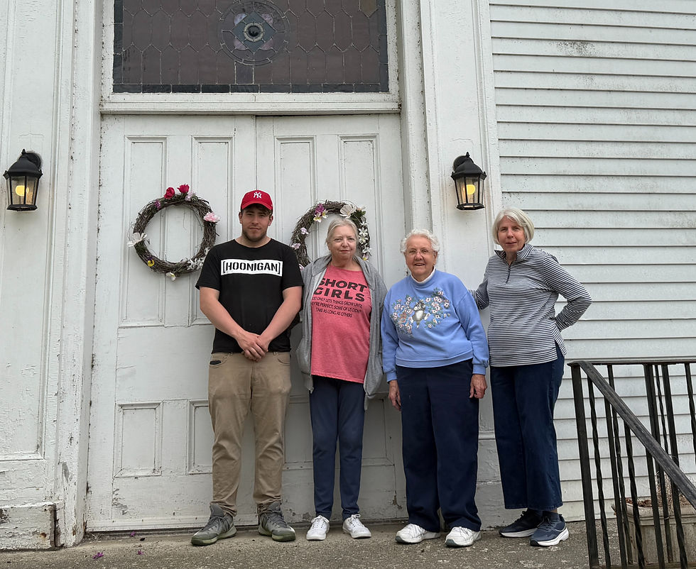 A few of First Presbyterian Church's hardworking congregants who were just getting ready to head come after a long day of church work.  The 2 ladies to the right have been devoted members for over 30 years
