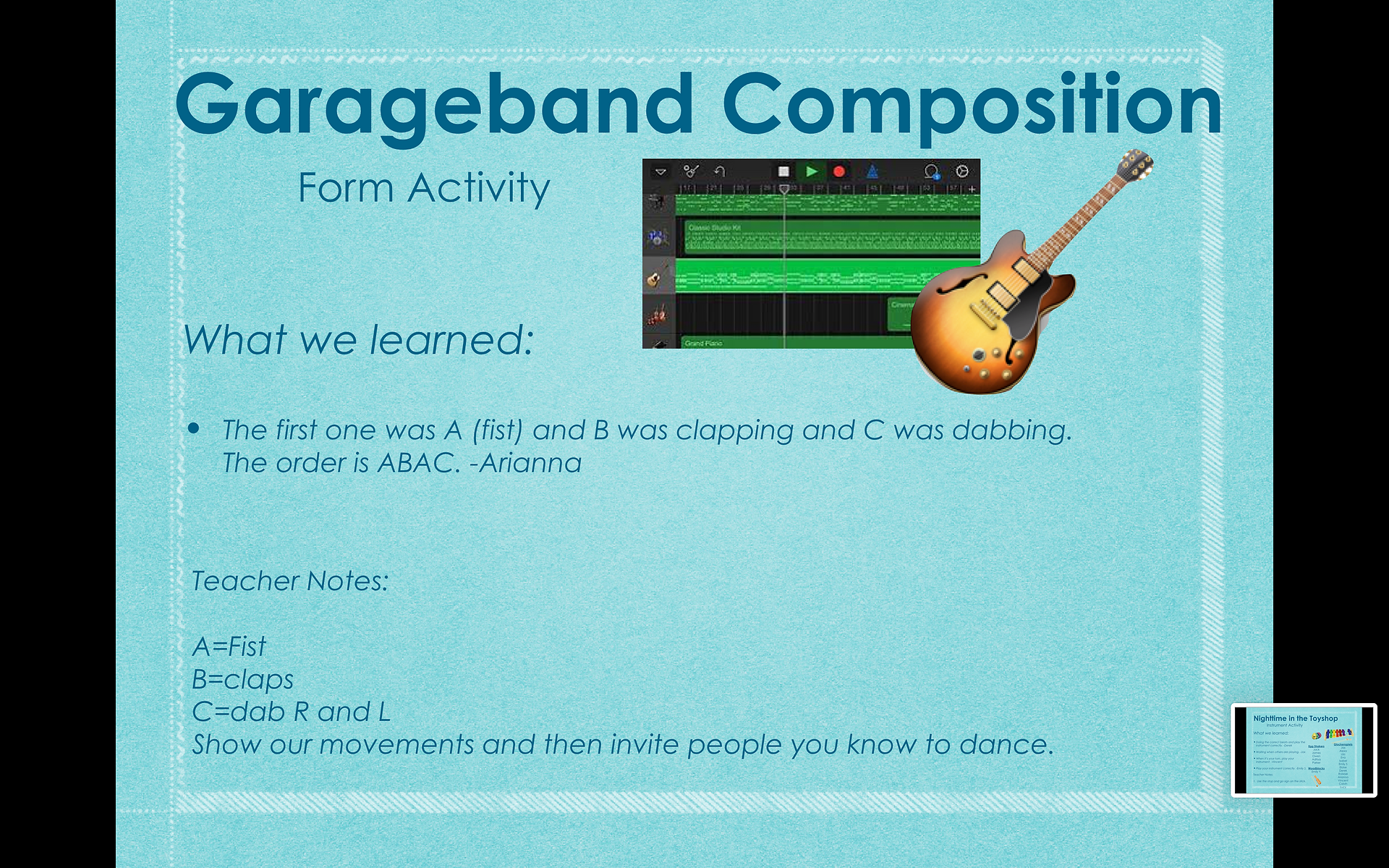 Form Composition Using Garageband